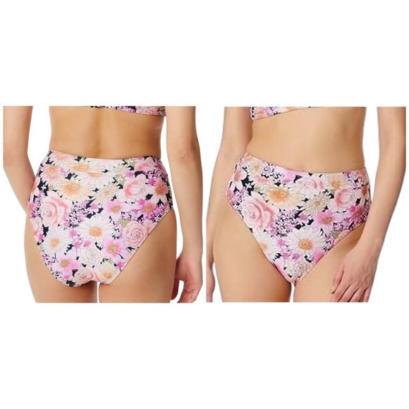 Sanctuary Womens Size L Floral Petal Pusher Banded High Leg Rise Swim Bottom NWT - Picture 3 of 6